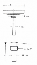 Termometras Watts F+R801 OR 63 mm 0-120°c 50 mm
