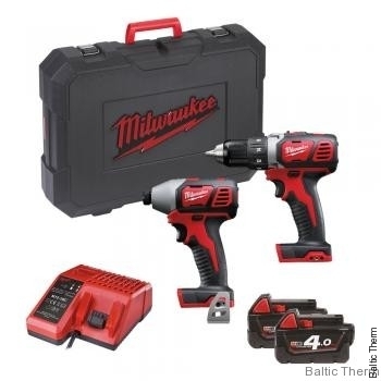 Akumuliatorinių suktukų rinkinys MILWAUKEE M18 BPP2D-402C